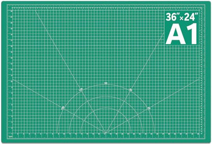 DIYSELF 36in×24in Cutting Mat, A1 Self Healing Craft Mat, Paper Craft Tools - color: Green, size: 36"L x 24"W