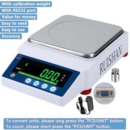 Large Range Lab Scale - 6kg Precision Electronic Digital Analytical Balance Scale - size: 6000 g / 0.01 g