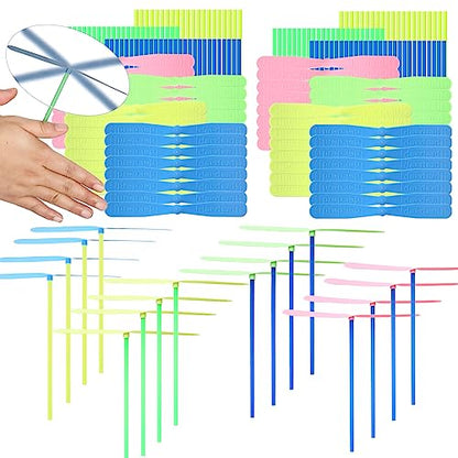 50set Flying Helicopter Toys Set, 50 Propeller+ 50 Rod,Hand Helicopter, Party Favors Outdoor Toy for Kids Ages 4-8, Gift Summer Outside Yard Activities Birthday Gifts 3 5 6 Year Old Girl Boys