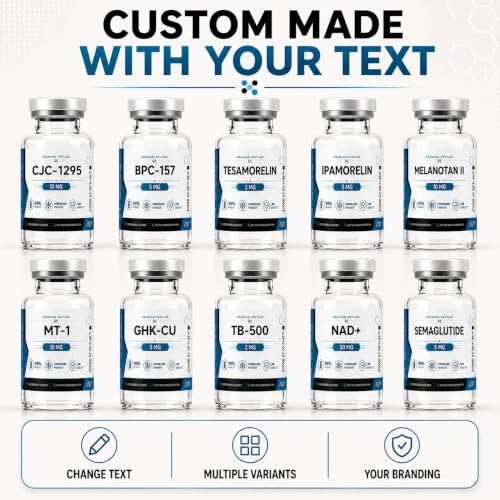 Waterproof Peptide Vial Labels for 3mL 5mL Bottles, Custom Vinyl Stickers