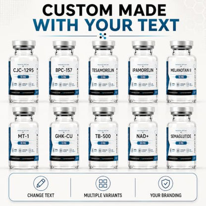 Waterproof Peptide Vial Labels for 3mL 5mL Bottles, Custom Vinyl Stickers