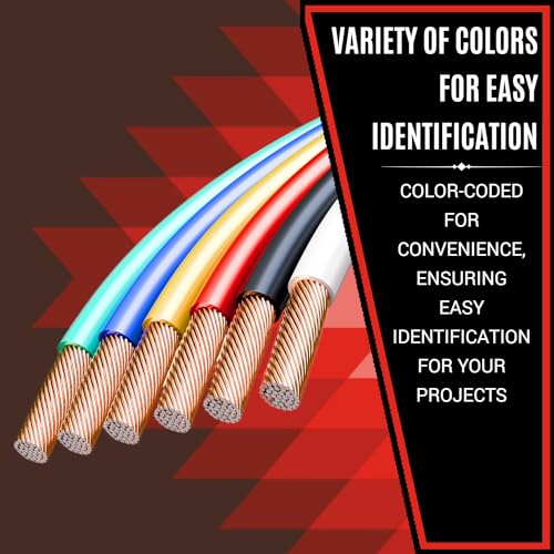 14 Gauge Wire Combo 6 Pack (600ft Total) 100ft Per Roll, 12V Low Voltage Automotive and Electrical Cable, Copper Clad Aluminum (CCA)