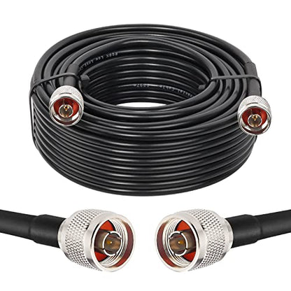 MOOKEERF KMR240 N Cable - 50FT Ultra Low Loss N Male to N Male Cable Pure Copper 50 ohm for Antenna,WiFi Router,Signal Booster, Amplifier - size: 50FT