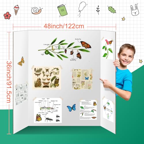 IKAYAS 10 Pack Trifold Poster Board 36" X 48" Double Sided Display Board - size: 10 Pack