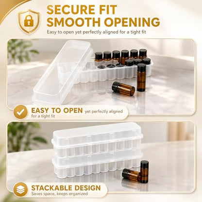 Vial Holder for Fridge, Space-Saving Stackable Peptide & Insulin Storage Case for 1-3ml Vials, for Fridge Diabetic Storage Organizer Fit (24-Slot 2Pcs) - size: 24-Slot 2Pcs