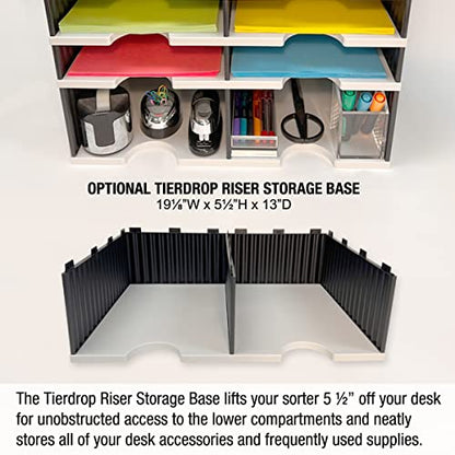 Ultimate Office TierDrop Desktop Organizer Sorter, 8 Compartment, 2-Wide - size: 19"w x 11 1/2"h 13"d