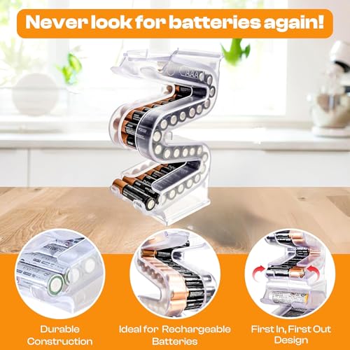 Battery Ladder Case - Battery Organizer & Dispenser (AAA, Holds 28) - color: 1 - Pack, size: AAA