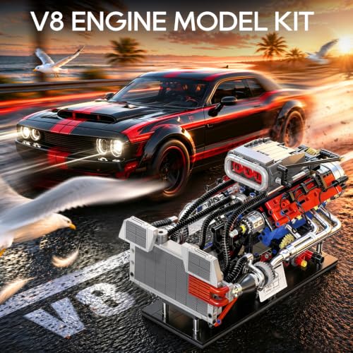 V8 Engine Model Kit that Runs, 1145PCS Advanced Muscle Engine Kit