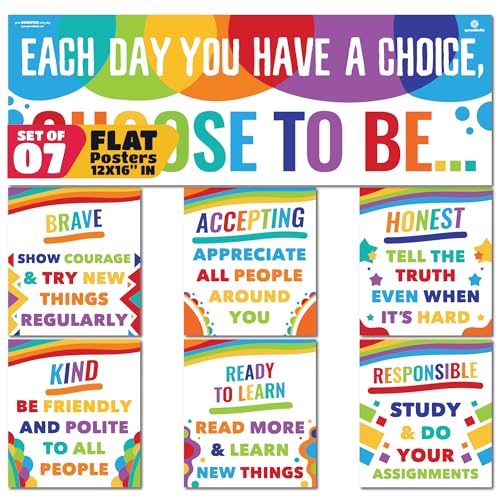 Sproutbrite 7 Educational Motivational Posters & Charts - color: Choose To Be