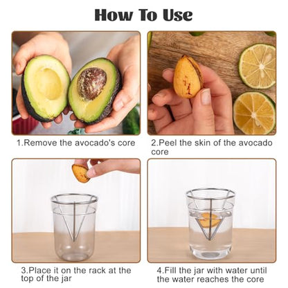 4 Pcs Avocado Seed Starter Rack for Mason Jar of Wide-Mouth - color: Silver