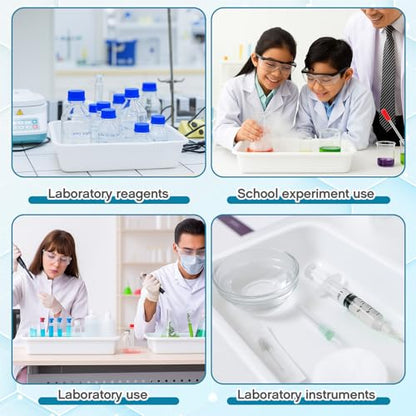 Kingdder 10 Pack Plastic Lab Trays 13.78'' L x 9.84'' W x 3.15'' H PP Tray - size: 13.78'' L X 9.84'' W X 3.15'' H