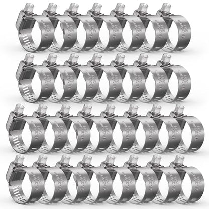 30PCS Stainless Steel Worm Gear Hose Clamps, 3/4"-1-1/4" (18-32mm) - color: Silver, size: 3/4" to 1-1/4"(30pcs)