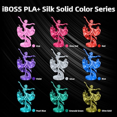 iBOSS PLA Plus (PLA+) 3D Printer Filament 1.75mm+/- 0.02mm,1kg (2.2lbs) Silk Shiny Filament 3D Printing Filament,Smooth Silky Surface,Shiny Gold PLA Pro 3D Filament,Fit Most FDM Printer (Slik Gold) - color: A_ Silk Gold