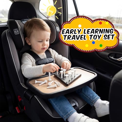 Zhanmai 3 Sets Wooden Triangle Peg Travel Game, White Peg Black Board - color: White Peg Black Board