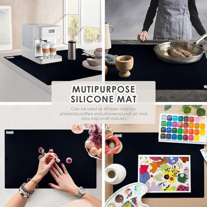 31.5" x 23.6" Extra Large Silicone Mat for Resin Casting, Epoxy and Crafts - color: Black