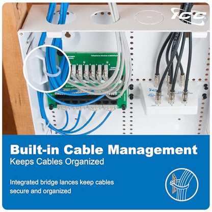 ICC 14-Inch Structured Wiring Enclosure Kit with Cover, White, 1-Pack - color: Voice/Data/Video Combo, size: 14-inch