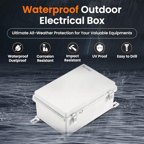 QILIPSU Outdoor Electrical Box Waterproof Junction Box 8.6"x6.7"x4.3" - color: Grey, size: 8.6"x6.7"x4.3"