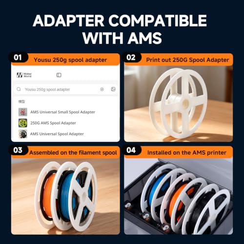 YOUSU 3D Printer Filament Bundle, Wood PLA Filament 1.75mm, Multicolor 3D Printer Filament, Add More Than 30% Real WoodFiber, Maple, Cherry, Mahogany, Bamboo,Fits for Most FDM 3D Printers,250g*4 Pack. - color: 7-wood Pla 250g*4