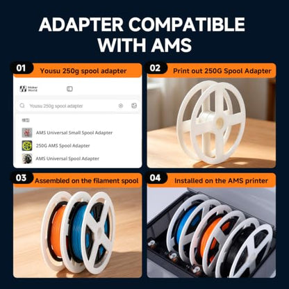 YOUSU 3D Printer Filament Bundle, Wood PLA Filament 1.75mm, Multicolor 3D Printer Filament, Add More Than 30% Real WoodFiber, Maple, Cherry, Mahogany, Bamboo,Fits for Most FDM 3D Printers,250g*4 Pack. - color: 7-wood Pla 250g*4