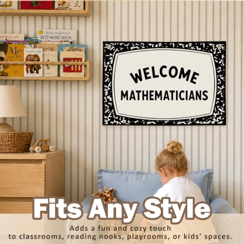 Math Classroom Decor Canvas Wall Hanging Banner - color: 04-Welcome Mathematicians - Composition Notebook