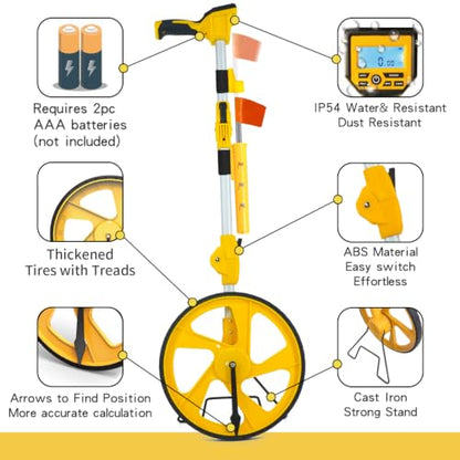 Zozen Measuring Wheel Digital Display,20 Marking Flag&Holder, Foldable - size: Digital Display with Flags