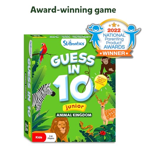 Skillmatics Guess in 10 Junior – Animal Kingdom, Card Game, Gift for Kids - style: 4. Junior Animal Kingdom