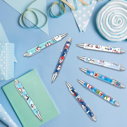 Idealmuzik Penguin Pens Set – Cute Penguin-Themed Gel Pens for Teachers, and Office Gift Exchange – Funny Penguin Designs – Perfect Stationery Gifts, Party Favors, 8 Pack - color: Penguin