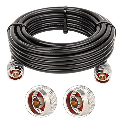 25ft KMR240 Coax Extension Cable N Male to N Male Connector (50 Ohm) Pure Copper Low Loss Coaxial Cables for 3G/4G/5G/LTE/GPS/WiFi/RF/Ham/Radio to Antenna or Phone Signal Booster Use (Not for TV) - size: 25 FT