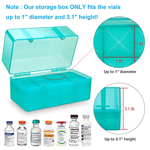 8-Holes Medication Vial Storage Box for Fridge, Insulin Vial Holder Organizer Case Fits Various 5ml-15ml Injectable Medicines Vials - Green - color: Green