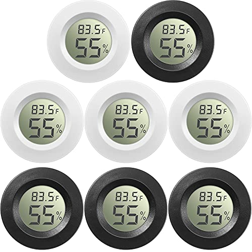 Weewooday 8 Pcs Mini Hygrometer Thermometer Digital LCD, Black,White - size: Black, White