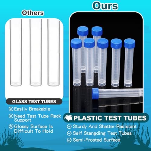 Konohan 12 Pcs 10ml Replacement Test Tubes for Aquarium Test Kits, Blue
