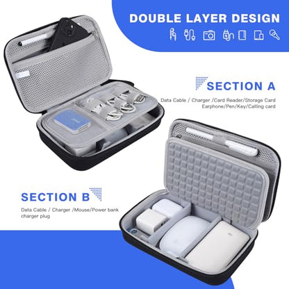 Hard Travel Electronic Organizer Case for MacBook Power Adapter Chargers Cables Power Bank Apple Magic Mouse Apple Pencil USB Flash Disk SD Card Hard Drive Waterproof Shockproof Carrying Bag, Black - color: Black