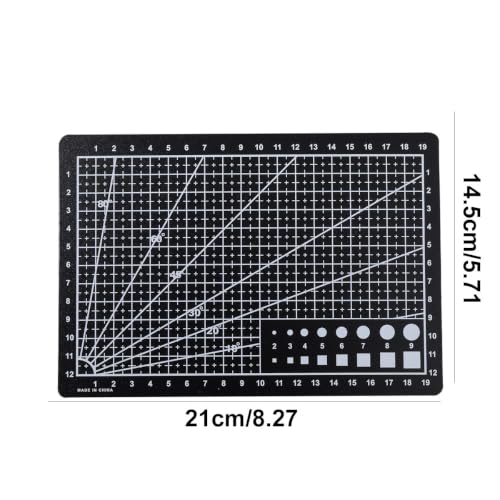 A5 Self-Healing Cutting Mat, Double-Sided Craft Mat with Grid Lines, Precision Rotary Cutting Board for Office Desk, Art Craft, Sewing, Hobby, and DIY Projects ﻿ (Black) - color: Black
