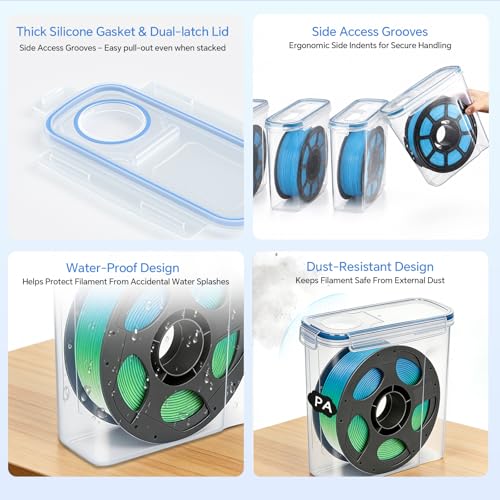 Filament Storage Box 16 Pack with Desiccants for 3D Printing