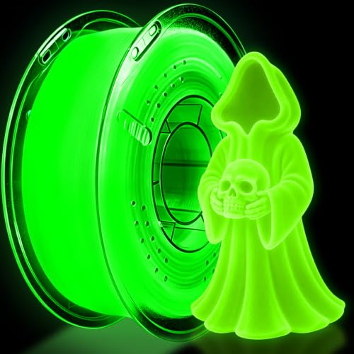 Glow in the Dark PLA+ Filament, 1KG(2.2lbs), Green, 1.75mm - color: Green