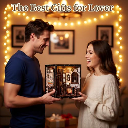 Book Nooks for Adults, DIY Miniature Dollhouse BookNook Kit Gifts - style: Classical Music Room