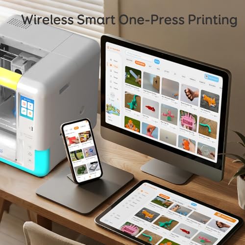 AOSEED AI 3D Printer for Kids, Fast 400mm/s, 1500+ Models, Enclosed Safe - color: White (X-MAKER AI+) + 1 PLA