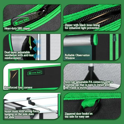 Small Grow Tent 18"x30"x36" 600D Mylar Hydroponic Grow Tents - size: 18"x30"x36"