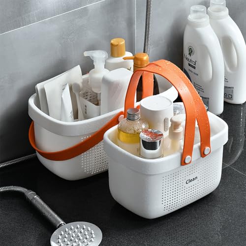 Portable Shower Caddy Basket with Handle Plastic Storage Basket Small White - color: White, size: Small