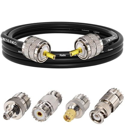 Ham Radio Coax Jumper 6FT RG58 Coaxial Cable 50 Ohm+ Adapter 4-Pack - color: Ham Radio Go-Kit, size: 6ft