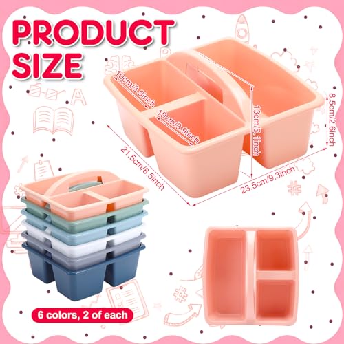 Potchen 12 Pack Caddy Organizer with Handle Plastic Table Supply Caddy Bulk