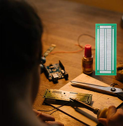 YUNGUI Printed Circuit Board,47X116MM PCB Strip Breadboard for Electronic Project and DIY Soldering(Pack of 8),Green