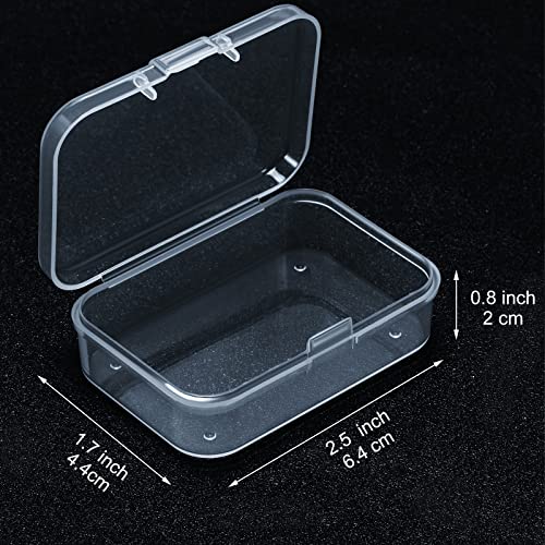 SATINIOR 24 Pcs Small Clear Plastic Container Box, 2.5 x 1.7 x 0.8 in - size: 2.5 x 1.7 x 0.8 in