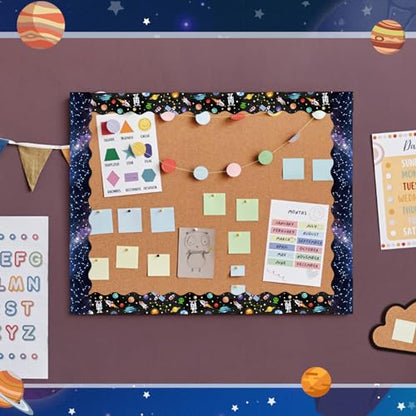 Containlol 118ft Bulletin Board Border Classroom Border, Planet Space Style - style: Planet Space Style