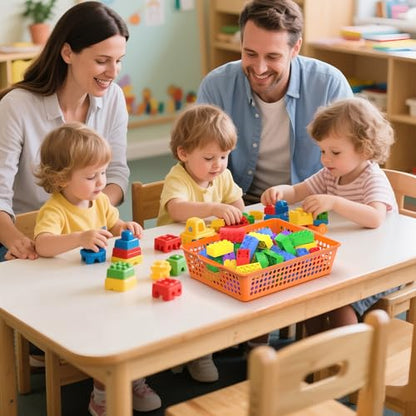 6 Pack Stackable Paper Baskets, 13.8x10.6x3.1in Turn In Trays for Classroom - color: Rainbow
