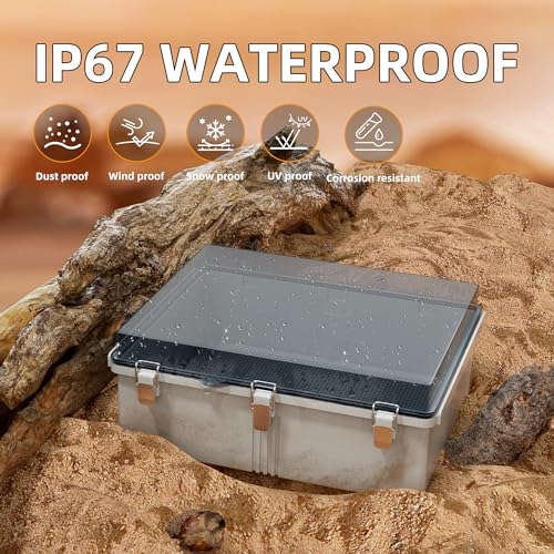 Joinfworld Outdoor Cable Enclosure 19.7x15.7x7.9 Waterproof Junction Box - size: 19.7 x 15.7 x 7.9 inches