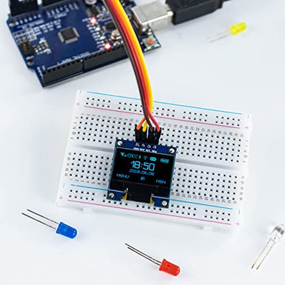 Hosyond 5 Pcs 0.96 Inch OLED I2C IIC Display Module 12864 128x64 Pixel SSD1306 Mini Self-Luminous OLED Screen Board Compatible with Arduino Raspberry Pi (Blue) - color: Blue