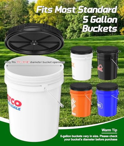 PAHTTO 5 Gallon Bucket Seat,Tool Organizer Bag & Bucket Seat Lid