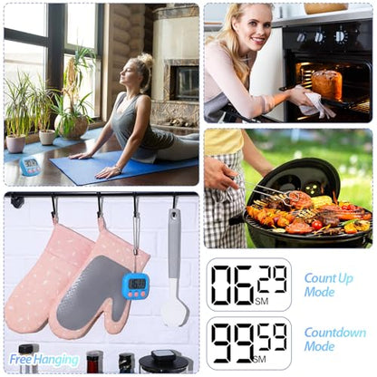 Leumoi 24 Pcs Digital Kitchen Timers Bulk Timer for Classroom, Blue - color: Blue
