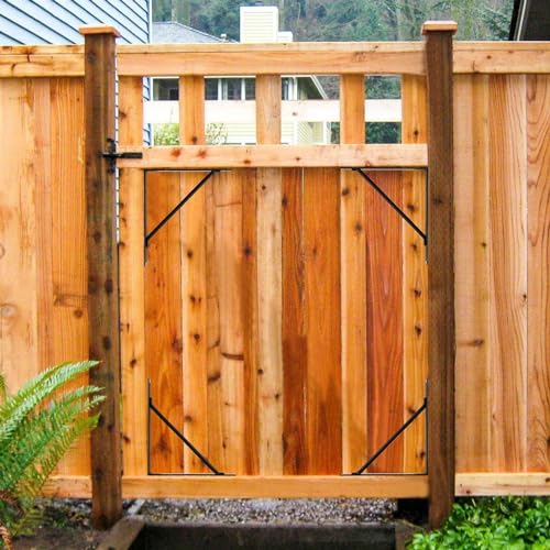 Anti Sag Gate Kit Heavy Duty No Sag Kit Gate Corner Brace Bracket for Wooden Gate Fence with a Self-Locking Gate Latch (No Sag Kit A - 2Set) - style: No Sag Kit A - 2Set